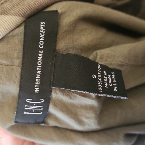 INC International Concepts Camouflage and sequin fitted Trench Coat size Small - Picture 6 of 6